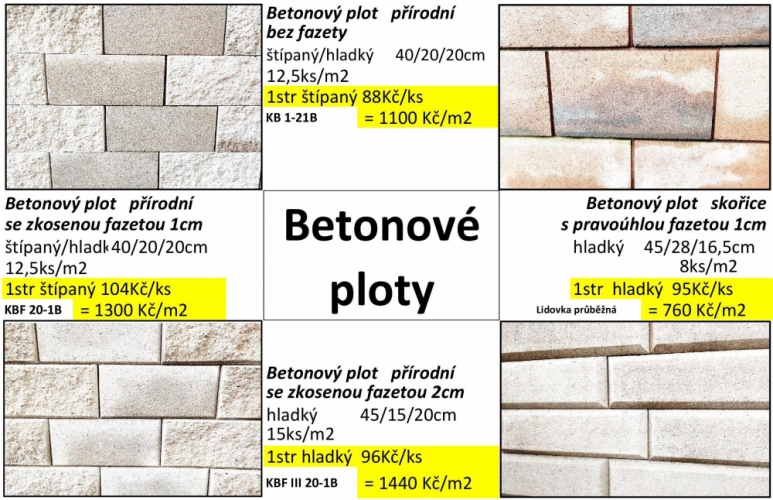 betonové ploty skládané