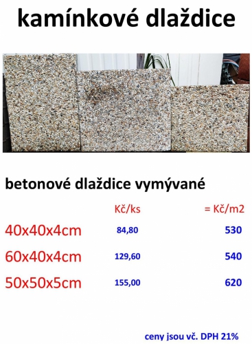 betonové vymývané dlaždice