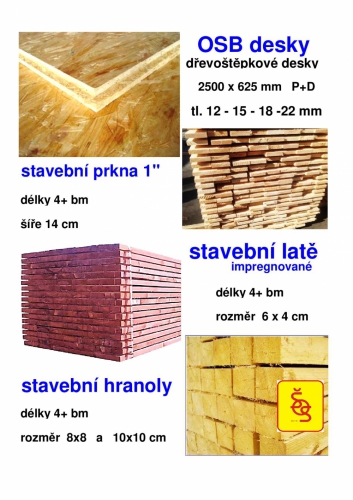 dřevo a osb desky