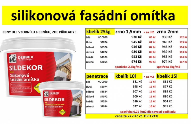 fasádní probarvené omítky