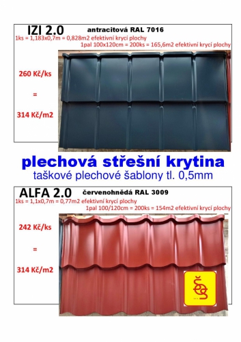 taškové střešní plech