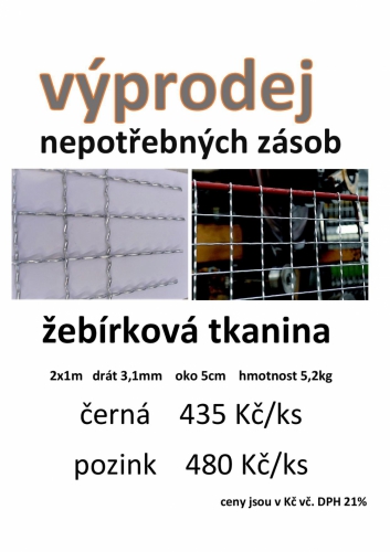 výprodej žebírkové tkaniny